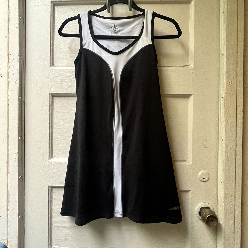 Balle De Match Tennis Dress Size S Black Athletic Sleeveless Knit Fitness USA